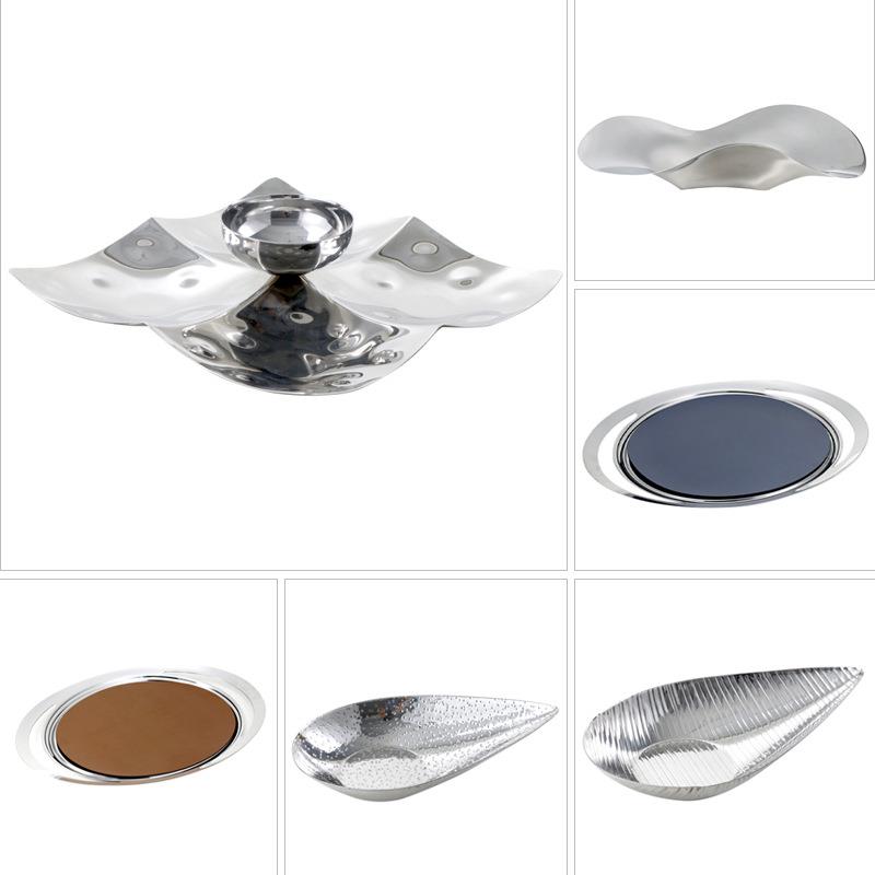 梵茜高档轻奢不锈钢水果盘客厅茶几桌面装饰品收纳实用摆件