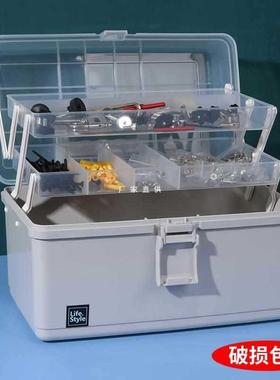 工具箱家用多功能折叠大容量收纳箱分层五金电工塑料手提小收纳盒