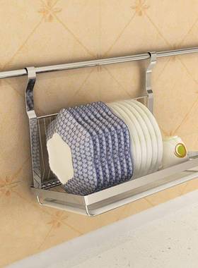 不锈钢壁挂碗碟架家用餐具架沥水架接水盘厨房置物用品沥水碗架