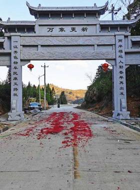 村口石牌坊农村石雕牌楼大理石古建筑门楼汉白玉园林大型村牌制作