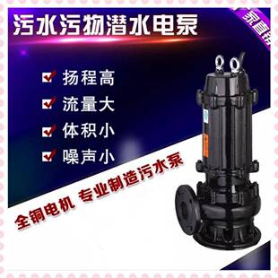 QW排污抽水泵20米扬程40吨流量2寸口径排污抽水泵型号报价