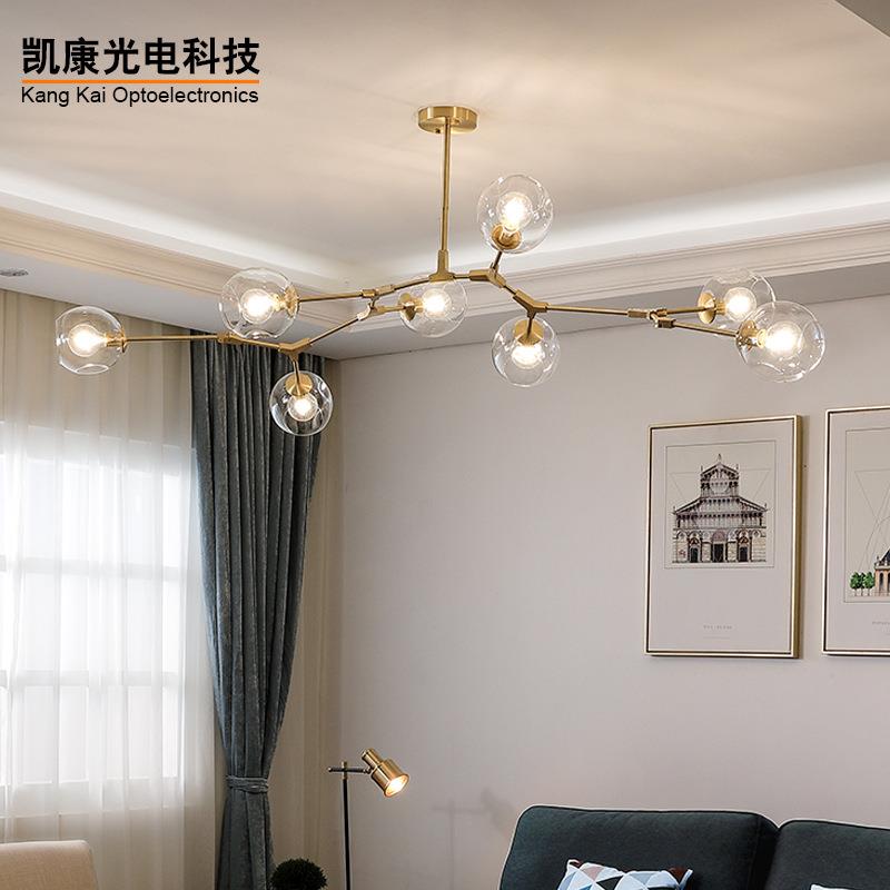 北欧客厅简约现代艺术感高级大气分子魔豆灯创意个性卧室餐厅吊灯