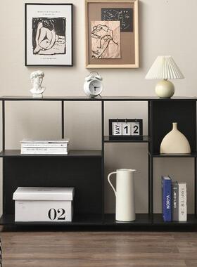 北欧铁艺落地置物架办公室收纳陈列架客厅简约多层矮书架靠墙边柜