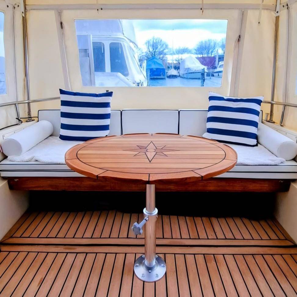 椭圆形柚木桌面台面星形图案440x580/600x800mm游艇船舶房车配件