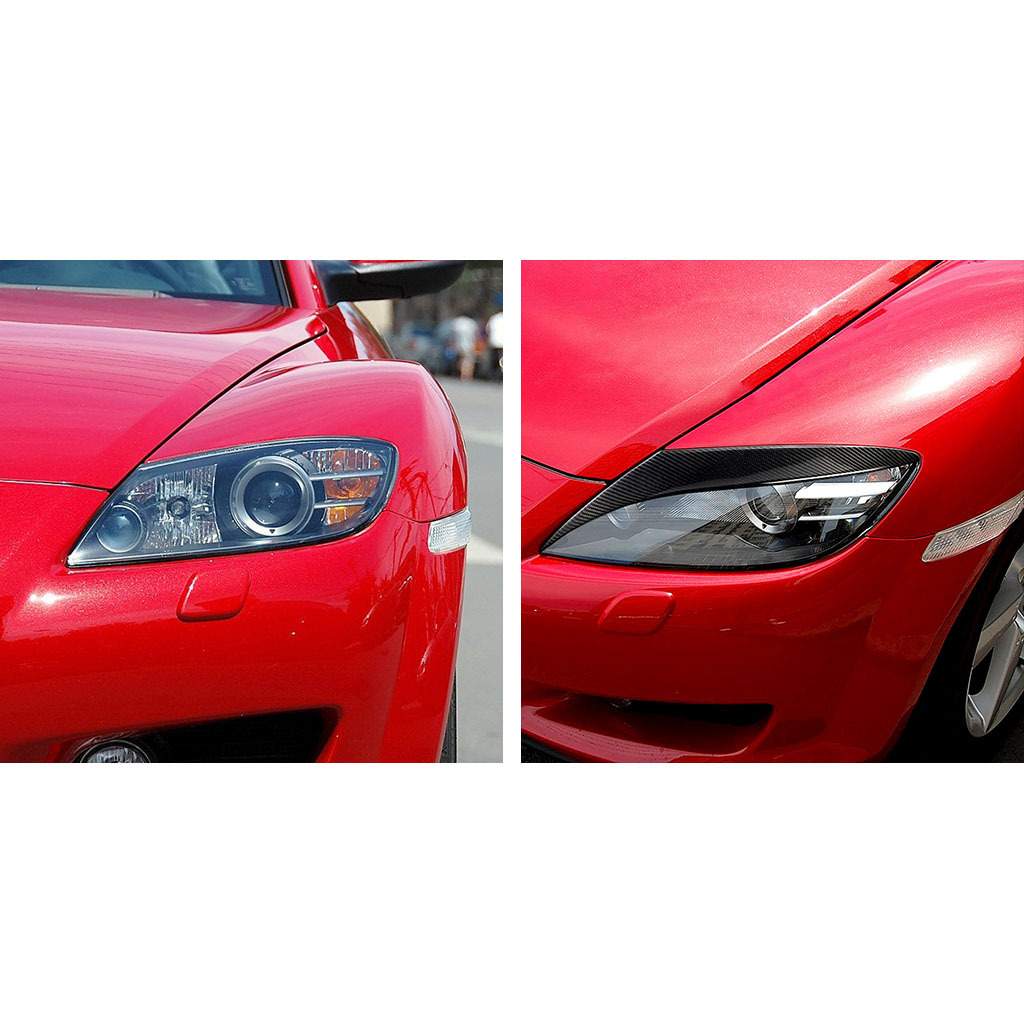 适用于马自达Mazda RX8真碳纤维前睑大灯灯眉贴汽车外饰改装配件
