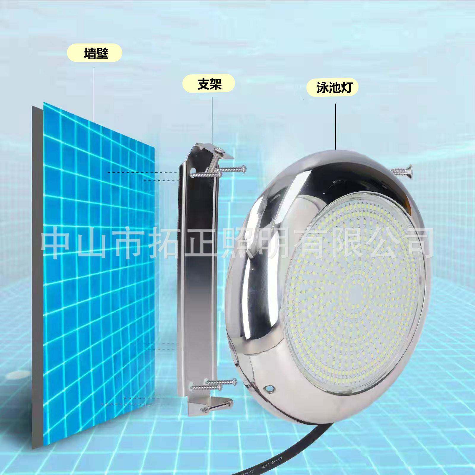新款304不锈钢全灌胶水下灯，18w/25w/35wRGB泳池灯