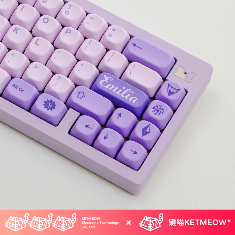 键喵冰洁魔女主题键帽紫色清新