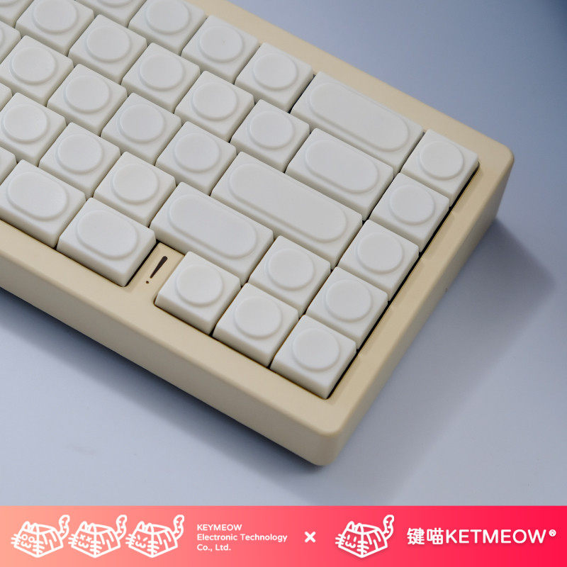 汉白玉主题键帽积木高度137键简约热升华机械键盘帽键喵KEYMEOW