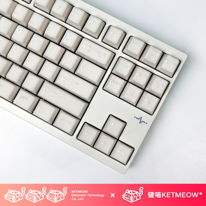 键喵汉白玉主题原厂高度二色键帽