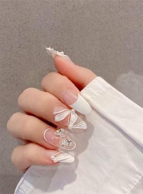 24pcs/1Set Detachable Long Coffin Fake Nails European