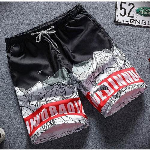 Quick drying beach pants men's printed shorts beach pant