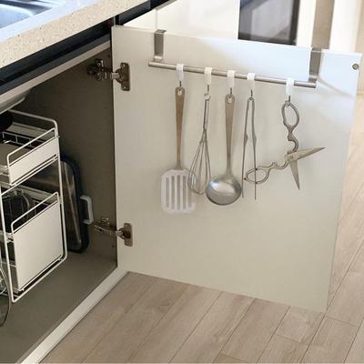 cabinet door towel rack nail-free bathroom kitchen single