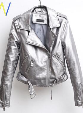 Women Leather Jacket Coat Jackets For Jean Light Neck Girl