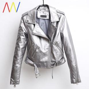 Women Leather Jacket Coat Jackets For Jean Light Neck Girl