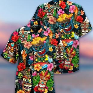 Hawaiian Shirt Printed size shorts Loose big Shirts Plus Men