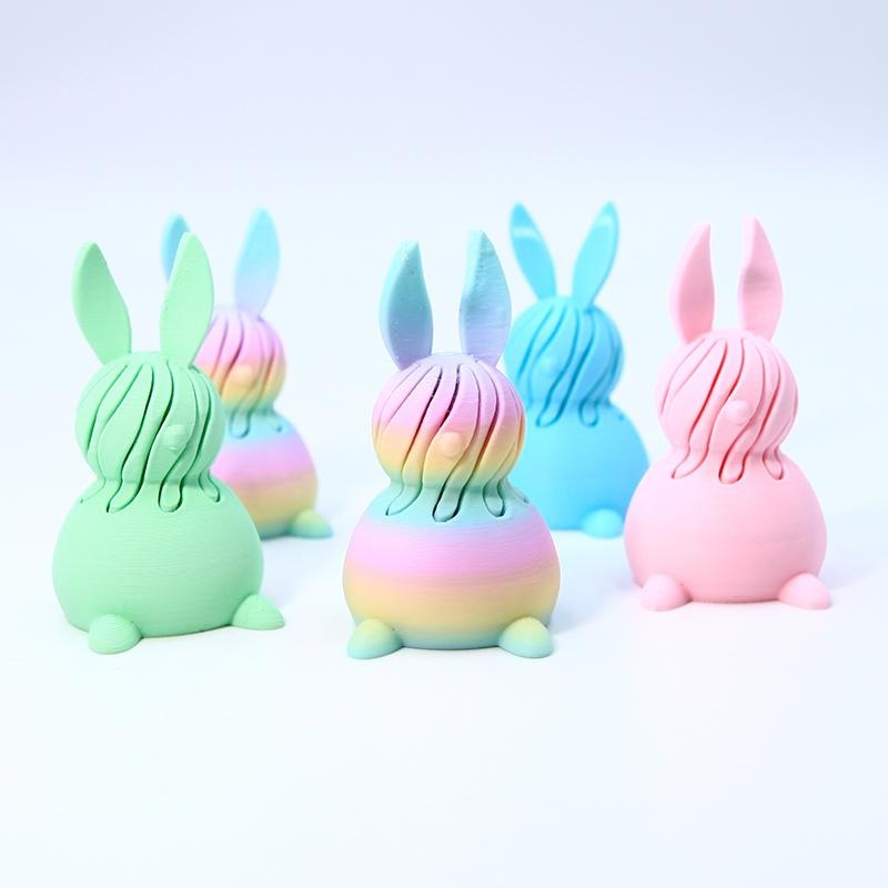 3D打印兔子旋螺塔旋转葫芦玩具儿童礼物大全立体解压桌面装饰摆件