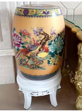 白色实LZK木花架客厅用花式台木质吊兰圆形落地盆景花欧盆鱼缸包