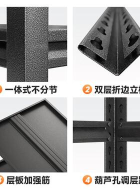 家轻型货架置架多层落用地阳台仓纳库储834物架地下室杂物收物铁