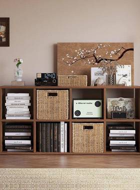 学书架家用地置物架33088简易柜靠落墙矮柜格子柜客厅生收纳柜储