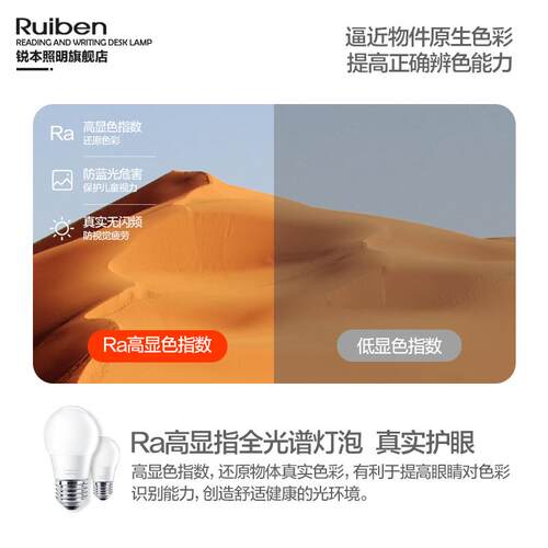 锐本长折叠YQ595833落地灯LE臂三档室调光D简约客厅卧护眼书房办