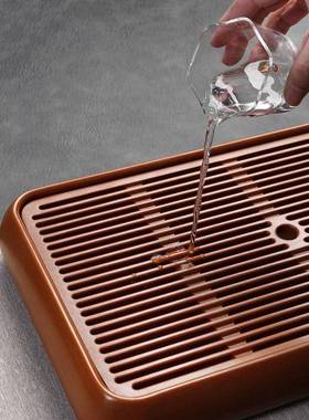 德电茶木茶盘简密度棉国纱板料储水式干泡72458台素胚家用海中式