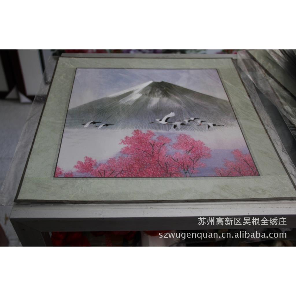 苏绣客厅书房办公室装饰画苏州手工刺绣软裱画山水花卉系列图片