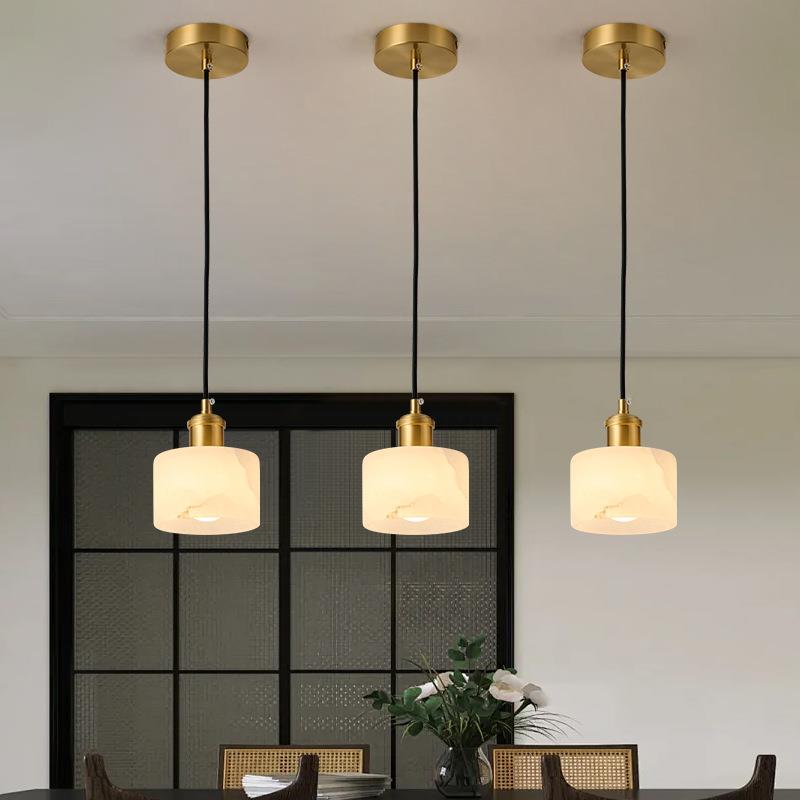 轻FM奢云石全光护眼室床头吊灯灯笼餐厅茶室吧台创卧意饰装小吊谱