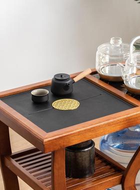 花几整梨木装移动小茶车茶台家用小桌58781小茶乌茶金石茶盘烧水