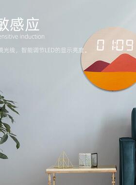 L木ED头钟夜光数字数码质闹钟万木年历温度声控电子g232数字挂钟