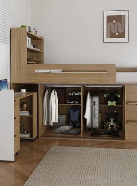 小户儿童栏18068半高床衣柜体多功能带护床书一桌收纳柜默型认项