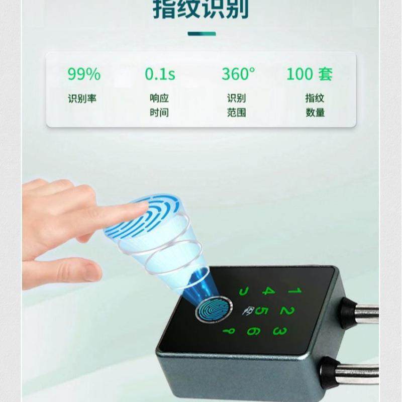 智能密码挂锁不锈ZVI钢外防水户大号锁头件仓库门盗电子锁防一直