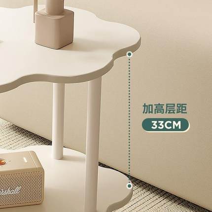 沙发边几云头朵油茶几小户型奶小圆桌子阳台H377风客厅卧室床柜旁