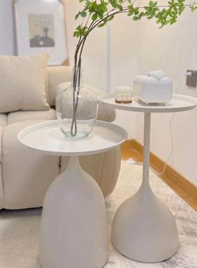 沙发边几极简轻厅奢简小茶几黑QOT色迷你现代圆约创意小尺寸形客