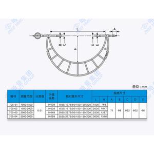 外径千0尺0机械分厘卡3QFH0-分400-500-600-700-80-900-1000