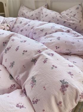 A母婴学级云双层纱水洗加厚被套床单朵四XXD件套生宿舍三件套床类