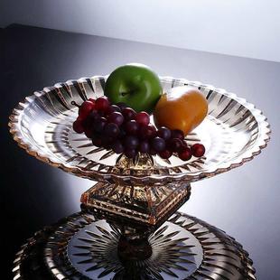 kt供v酒店盘水果盘时尚欧大号水式晶玻璃放好切F8696H8T的展示果