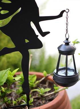 亚马逊新款铁艺地插灯仙女户花庭院布地插仙女置装饰金属工艺外品