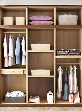 实木衣柜家用KWD卧室小户型胡对开门桃色出房5柜子2租02爆款儿童