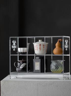 亚示克力茶具茶壶多宝阁展置物架53037面收纳架无桌背板格子架可