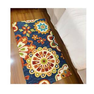 美式地床针织地垫宠物垫客毯卧室垫子厅入户门边地毯手工枪刺地毯