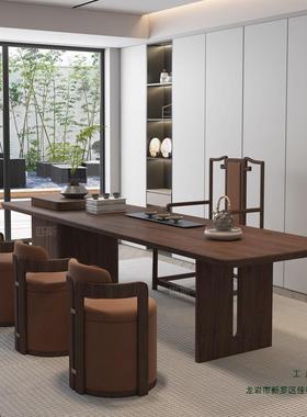 新式茶桌椅意式极师简39762中轻奢茶室实木茶台几设计款办公泡茶