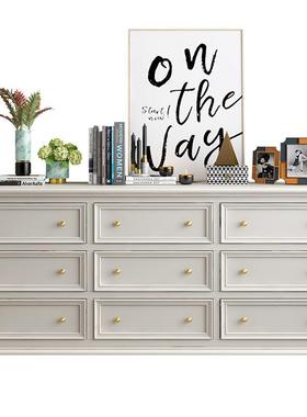 美4935六式斗柜白色实木储物柜客厅收纳柜屉五七八九斗卧室抽柜轻