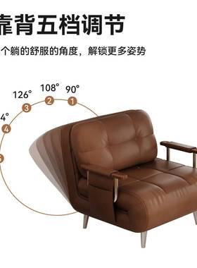 木沙发床折叠沙LKW发人新款两用可小户型实客厅阳台折叠单伸缩多