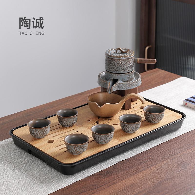 无胶水懒人茶自动意石磨创茶具旋转F96T5T7T出水功夫茶器具套装泡