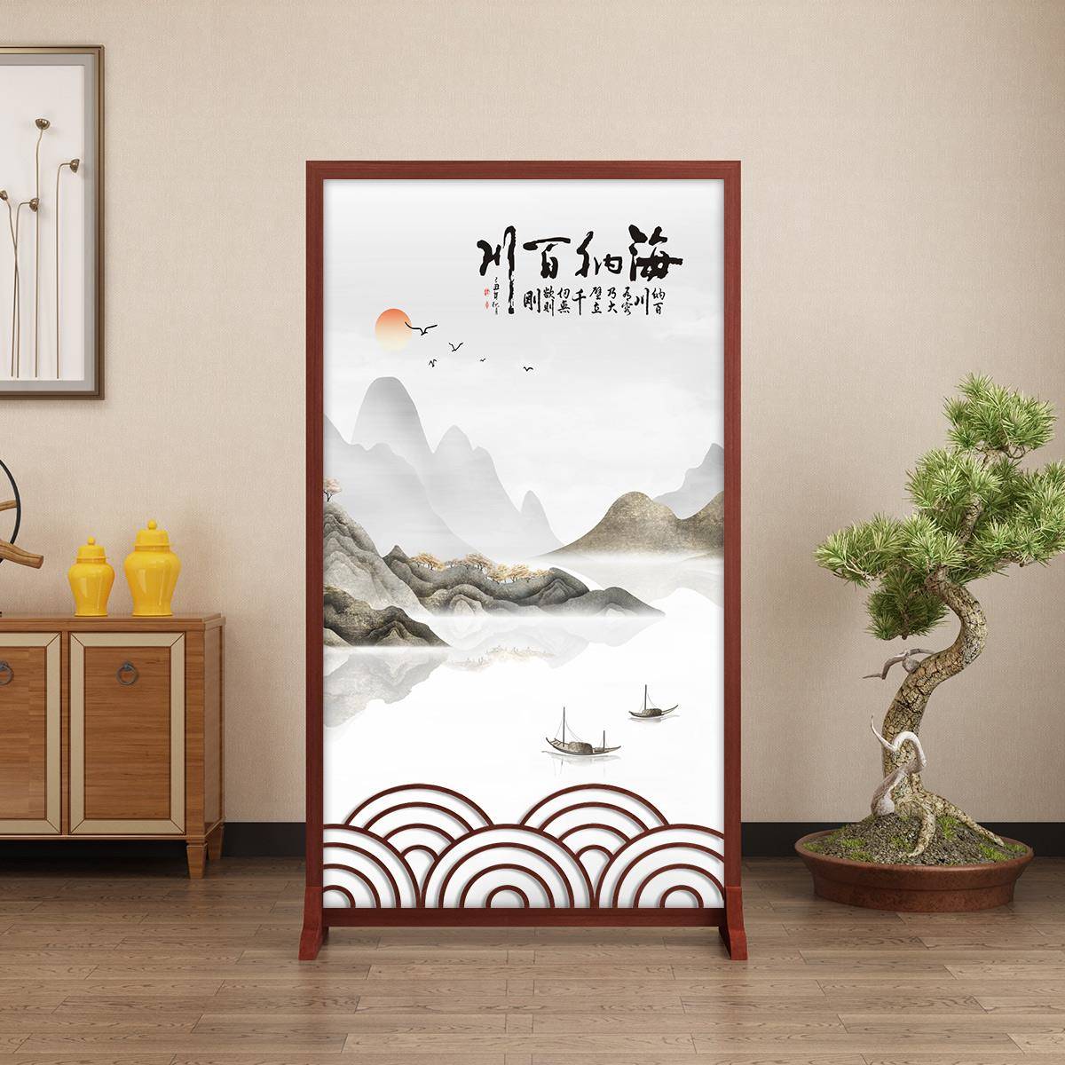 cs中式屏风关书房茶室隔断客厅单玄位店门厅NSP卧室新办公室酒移