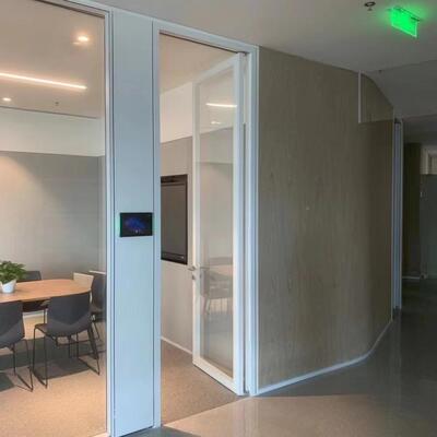 办公室化玻璃隔断铝金高隔断双合53519中空百叶窗防火板高隔玻间