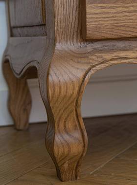 RH实斗橡柜客26647厅轻奢现简约木五斗代柜法式复古做旧原木木储