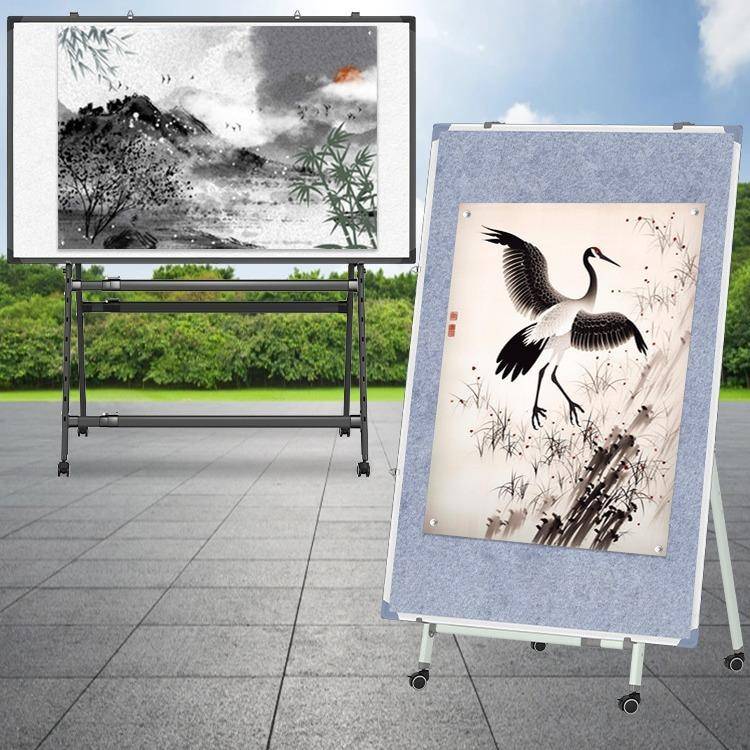 HQU磁磁吸性可移画板画架支动架挂式毡国画书法作品画展示性毛毡
