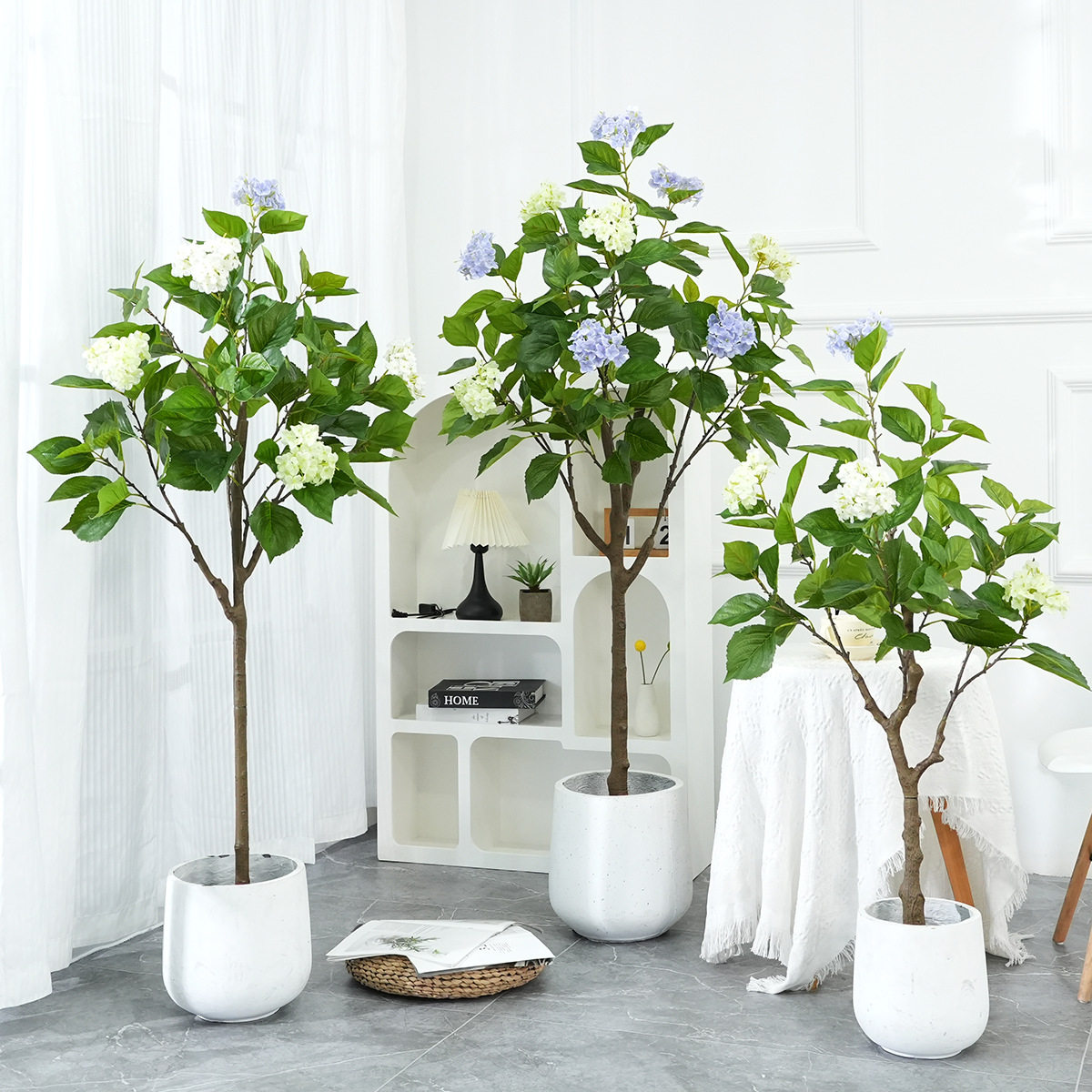 轻奢仿真绿植绣球花树装饰盆景花假绿植摆件仿生拍照室内花束造景