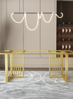 铁艺餐桌腿岩板大板桌石头茶台桌脚会议金色不锈玻钢异形腿XX657